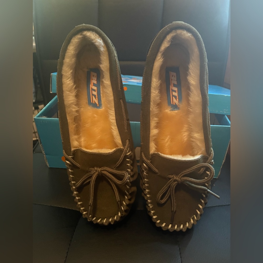 Blitz Brand Moccasins in Dark Olive Green Color